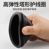 ttooks塔形密封圈配电柜锥形螺纹橡胶帽防尘套出线过线电缆宝塔型护线圈 板开孔25MM（5只）